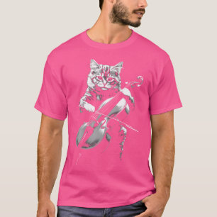 Cat Playing Cello Vintag Jazz Musiker Cellist T-Shirt
