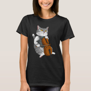 Cat Playing Cello Violin Musikinstrument T-Shirt