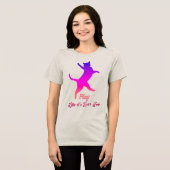 Cat Playing, Deep Pink, Play, als wäre es Ihre Auf Tri-Blend Shirt (Vorderseite voll)