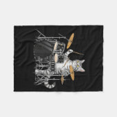 Cat Playing Drums Drumset Drumkit Drumming Drum Dr Fleecedecke (Vorderseite (Horizontal))