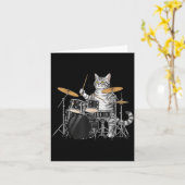 Cat Playing Drums Drumset Drumkit Drumming Drum Dr Karte (Gelbe Blume)