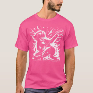 Cat Playing Electric Gitarre Punk Rock Rocker Boys T-Shirt