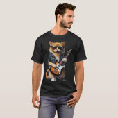 Cat Playing Electric Gitarre Tier Katze Gitarre T-Shirt (Vorne ganz)