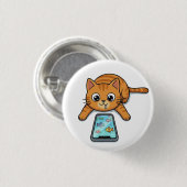 Cat Playing Fish Game Button (Vorne & Hinten)