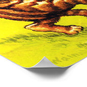 Cat Playing Football, Louis Wain Poster (Ecke)