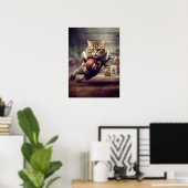 Cat Playing Football - Touchdown Poster (Heimbüro)