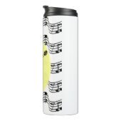 Cat Playing Gitarre auf Musiknoten Design Thermosbecher (Nach rechts gedreht)