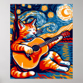 Cat Playing Gitarre Außenposter Poster (Vorne)