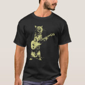 Cat Playing Gitarre Funny Gitarrist Kitten Musiker T-Shirt (Vorderseite)