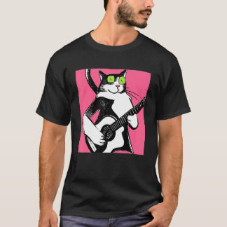 Cat Playing Gitarre Kitten Gitarrist T-Shirt