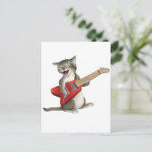 Cat Playing Gitarre Postkarte (Stehend Vorderseite)