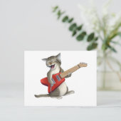 Cat Playing Gitarre Postkarte (Stehend Vorderseite)