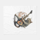 Cat Playing Gitarre Rock Cat Heavy Metal Cat Mus Fleecedecke (Vorderseite (Horizontal))
