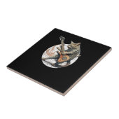 Cat Playing Gitarre Rock Cat Heavy Metal Cat Mus Fliese (Seite)