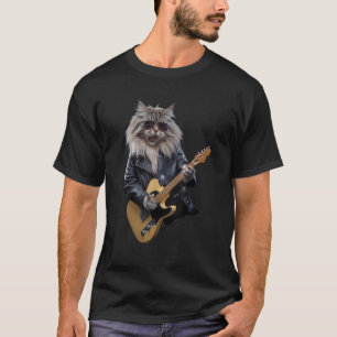 Cat Playing Gitarre Rock Star Rock and Roll for Me T-Shirt