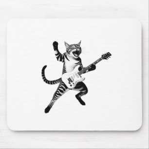 Cat Playing Gitarre Rock und Roll Band Männer Frau Mousepad