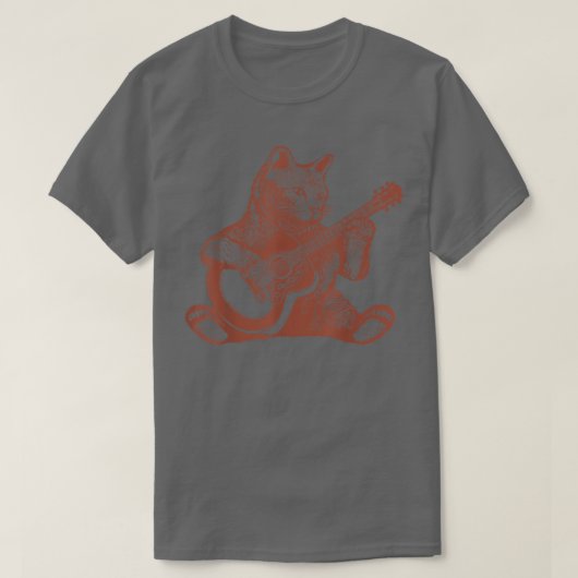 Cat Playing Gitarre T-Shirt (Design vorne)