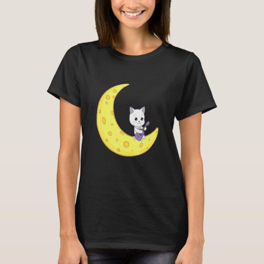 Cat Playing Gitarre T-Shirt (Vorderseite)