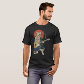 Cat Playing Gitarre Ukiyo E Samurai Japanisch Warr T-Shirt (Vorne ganz)