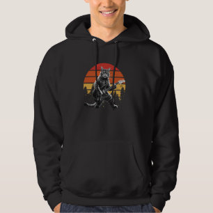 Cat Playing Gitarre Vintag Wildlife Nature Men Wom Hoodie