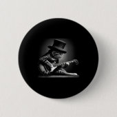 Cat Playing Guitar - Funny Rock Music Guitar Cat F Button (Vorderseite)