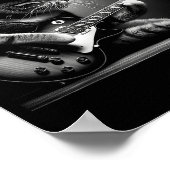 Cat Playing Guitar - Funny Rock Music Guitar Cat F Poster (Ecke)