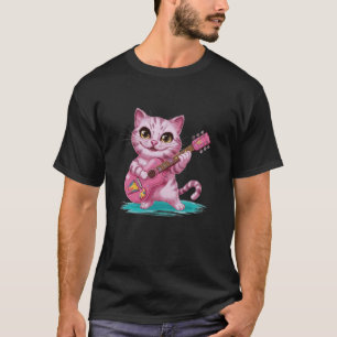 Cat Playing Guitar - Funny Rock Music Guitar Cat p T-Shirt