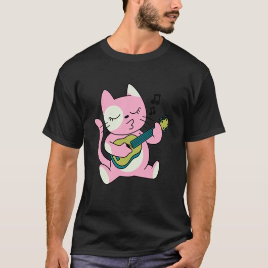 cat playing guitar music T-Shirt (Vorderseite)