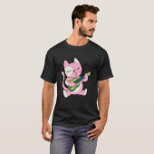 cat playing guitar music T-Shirt (Vorne ganz)