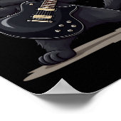 Cat Playing Guitar Rock And Roll Rock Star Funny  Poster (Ecke)