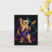 Cat Playing Guitar Rock Star Rock And Roll Men Wom Karte (Gelbe Blume)