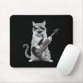 Cat Playing Guitar Rock Star Rock And Roll Men Wom Mousepad (Mit Mouse)