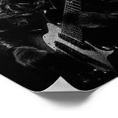 Cat Playing Guitar Rock Star Rock And Roll Men Wom Poster (Ecke)