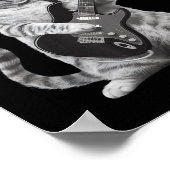 Cat Playing Guitar Rock Star Rock And Roll Men Wom Poster (Ecke)