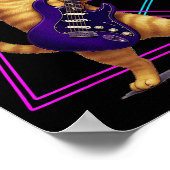 Cat Playing Guitar Rock Star Rock And Roll Men Wom Poster (Ecke)