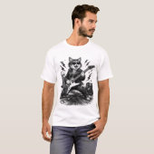 Cat Playing Guitar T-Shirt Funny Music Lover Tee (Vorne ganz)