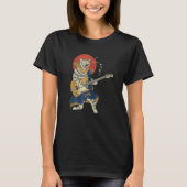 Cat Playing Guitar Ukiyo E Samurai Japanese Warrio T-Shirt (Vorderseite)