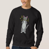 Cat Playing Harmonica Harmonicus Sweatshirt (Vorderseite)