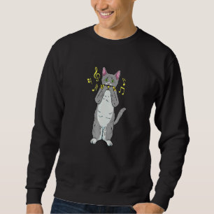 Cat Playing Harmonica Harmonicus Sweatshirt