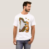 Cat Playing Harp T-Shirt (Vorne ganz)
