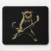 Cat Playing Ice Hockey  Mousepad (Vorne)