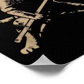 Cat Playing Ice Hockey Poster (Ecke)