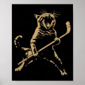 Cat Playing Ice Hockey  Poster (Vorne)