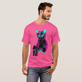Cat Playing Jazz auf Saxophon T-Shirt (Vorne ganz)