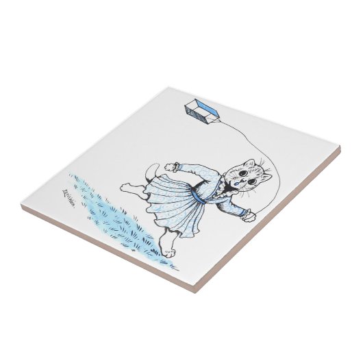 Cat Playing Kite, Louis Wain Fliese (Seite)