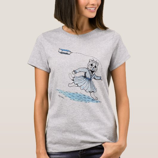 Cat Playing Kite, Louis Wain T-Shirt (Vorderseite)