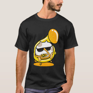 Cat Playing Music Instrument Französisches Horn T-Shirt