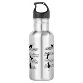 Cat Playing Note Music, Cat Music, Black Cat Gift Edelstahlflasche (Rückseite)