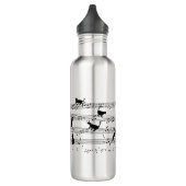 Cat Playing Note Music, Cat Music, Black Cat Gift Edelstahlflasche (Links)