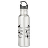 Cat Playing Note Music, Cat Music, Black Cat Gift Edelstahlflasche (Rückseite)